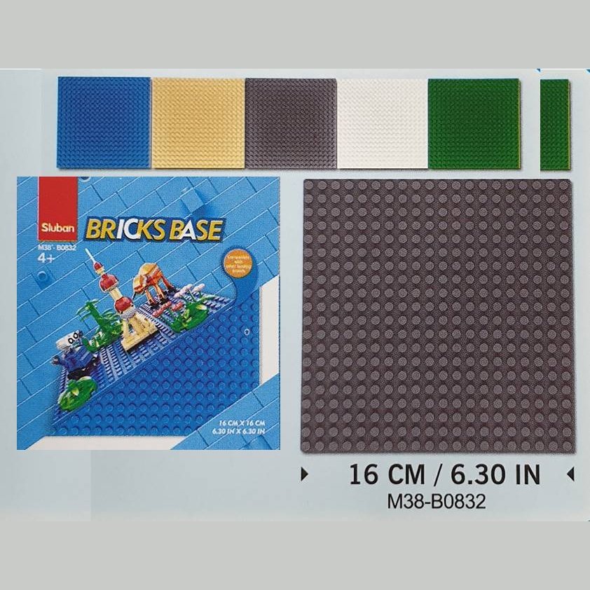 Sluban Base Plate Mixed Colours 20 X 20 Knobs (16cm X 16cm) - Toybox Tales