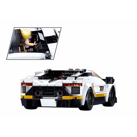 Sluban Italian Super Car (White) 276pcs - Toybox Tales
