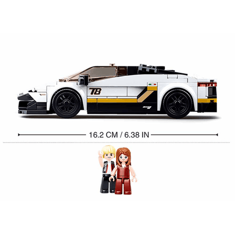 Sluban Italian Super Car (White) 276pcs - Toybox Tales