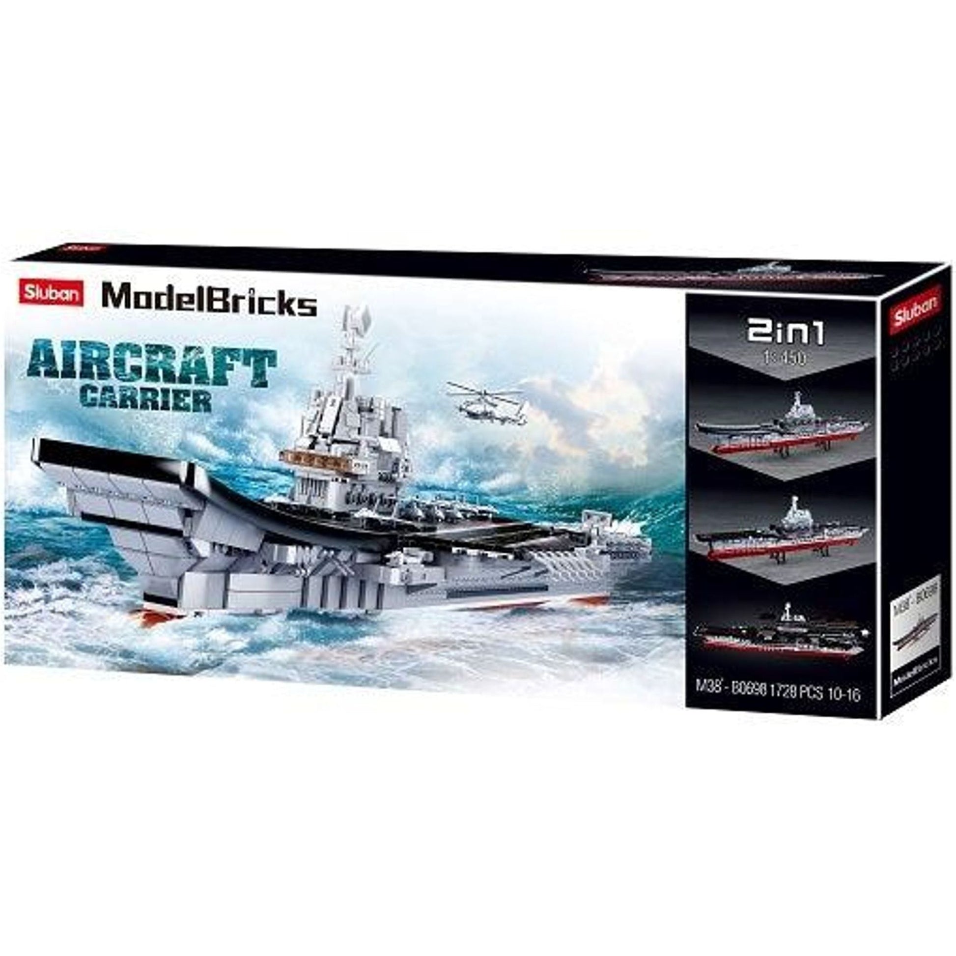 Sluban Model Bricks Aircraft Carrier Scale 1:450 1728 Pcs - Toybox Tales