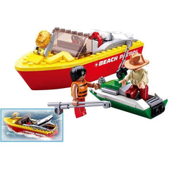 Sluban Surf Beach Patrol Rescue Boat 129 Pcs - Toybox Tales