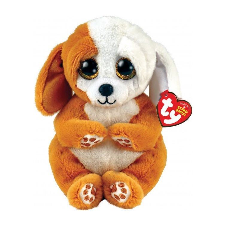TY Beanie Bellies Ruggles the Brown & White Dog - Toybox Tales