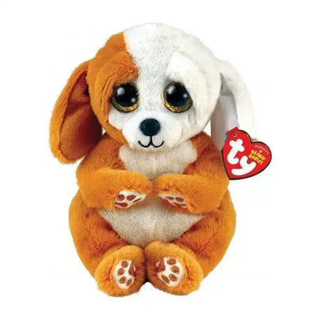 TY Beanie Bellies Ruggles the Brown & White Dog - Toybox Tales