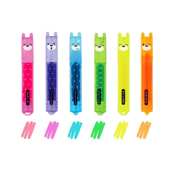 Teddy's Mood - Set of 6 Highlighters - Toybox Tales