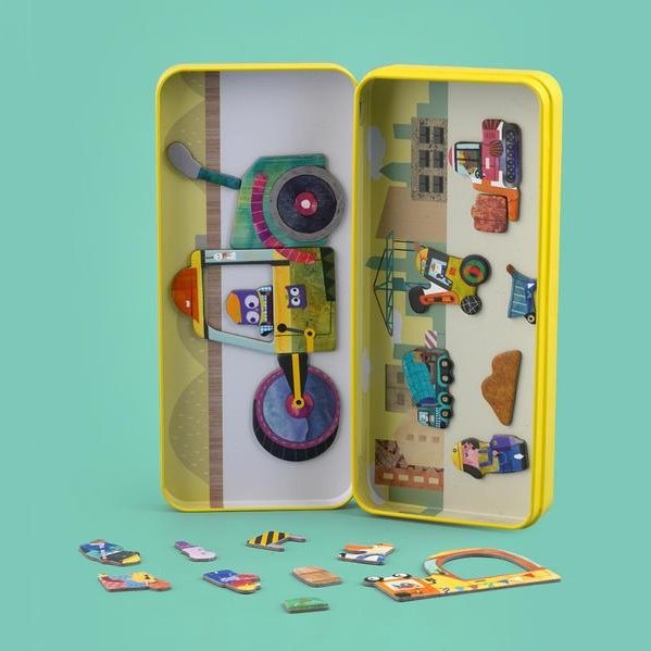 Travel Magnetic Box - Trucks - Toybox Tales