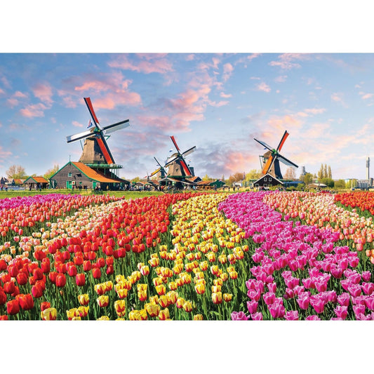 Windmills and Tulips 1000 Piece Puzzle - Toybox Tales