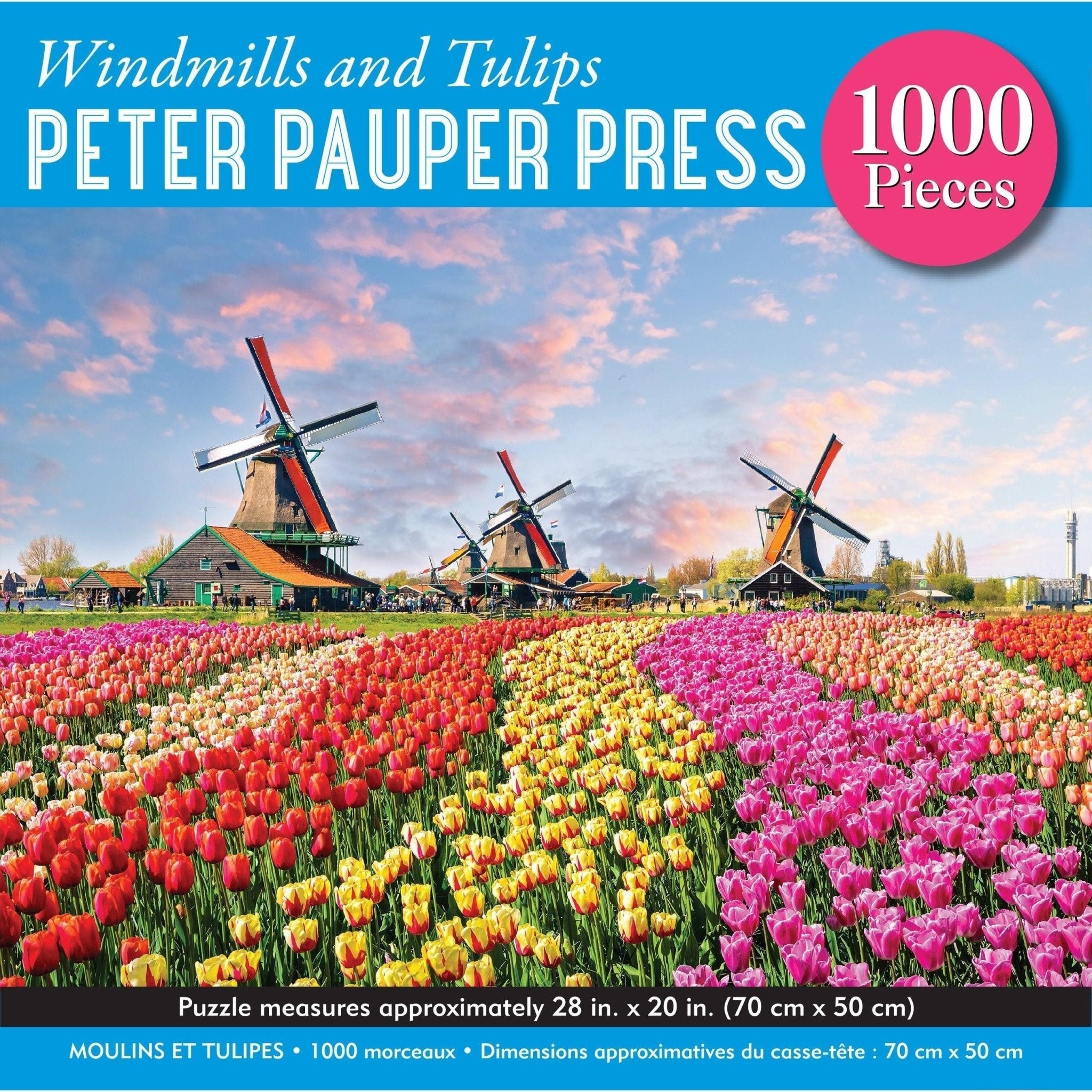 Windmills and Tulips 1000 Piece Puzzle - Toybox Tales
