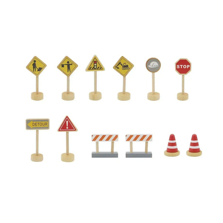 Wooden Construction Road Sign - Toybox Tales