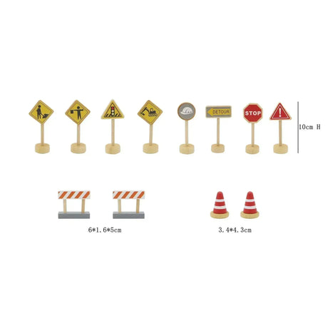 Wooden Construction Road Sign - Toybox Tales