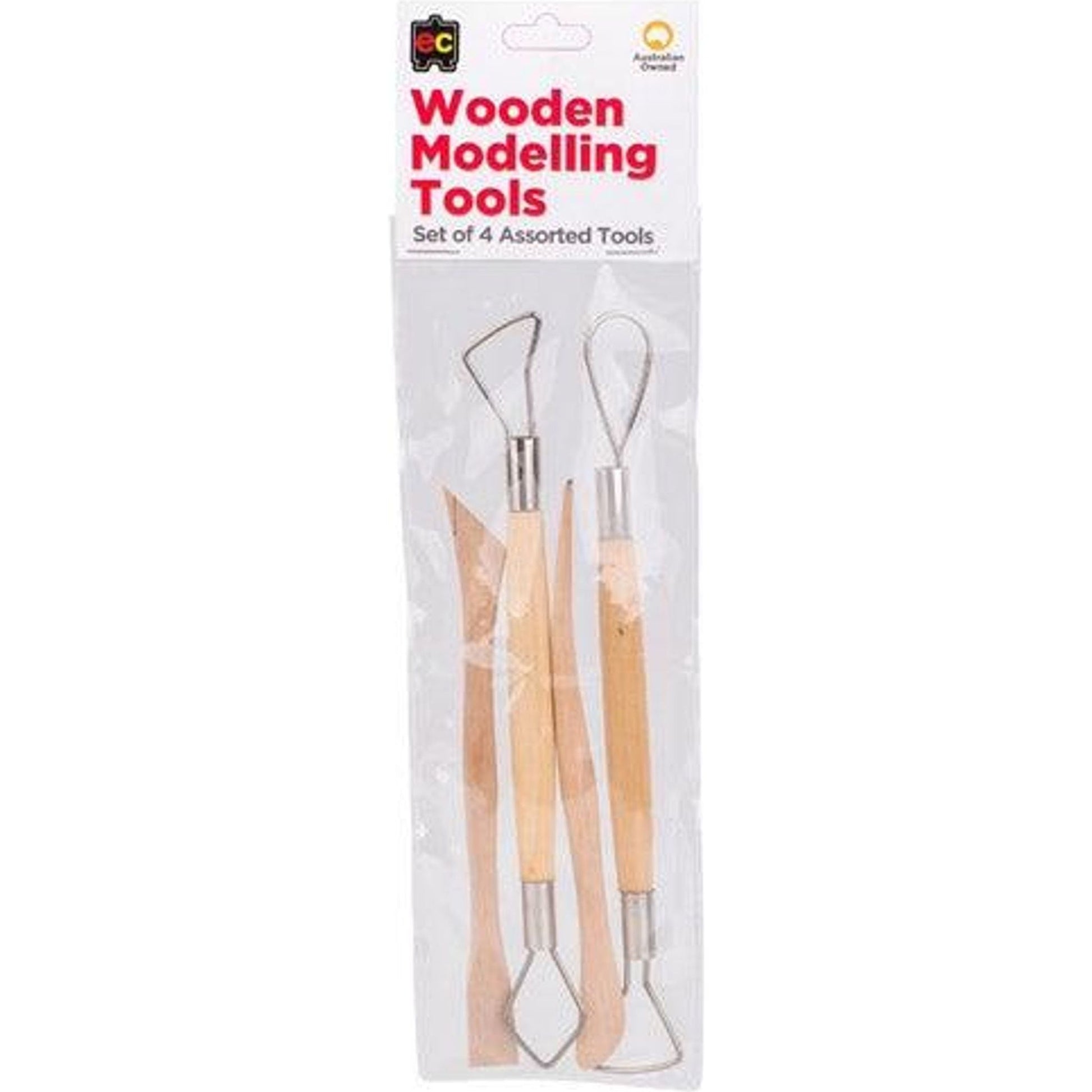 Wooden Modelling Tools - Set of 4 - Toybox Tales