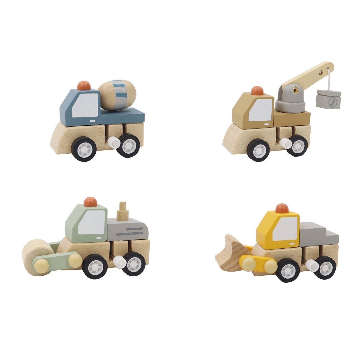 Wooden Wind Up Construction Trucks (Assorted) - Toybox Tales