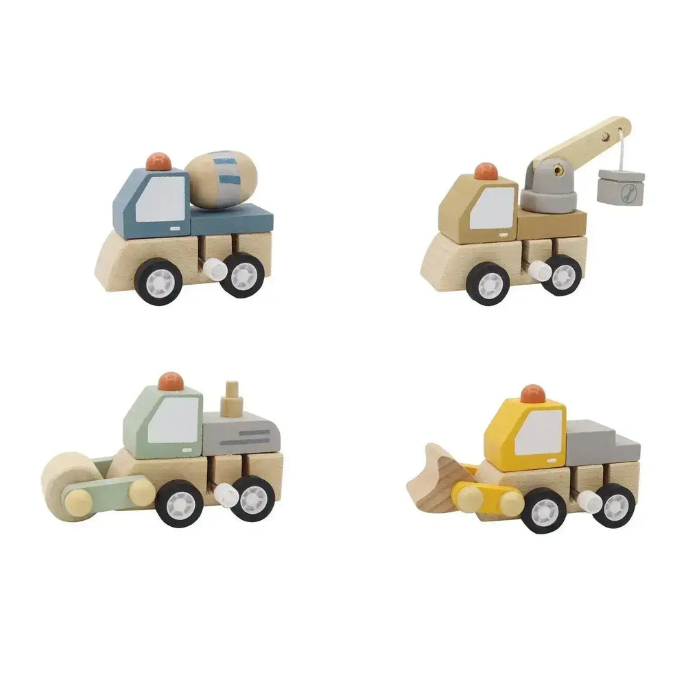 Wooden Wind Up Construction Trucks (Assorted) - Toybox Tales