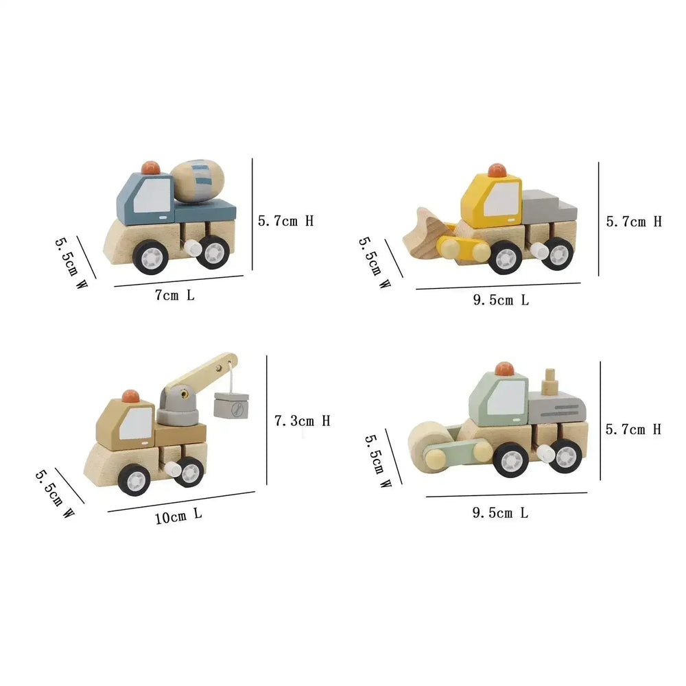 Wooden Wind Up Construction Trucks (Assorted) - Toybox Tales
