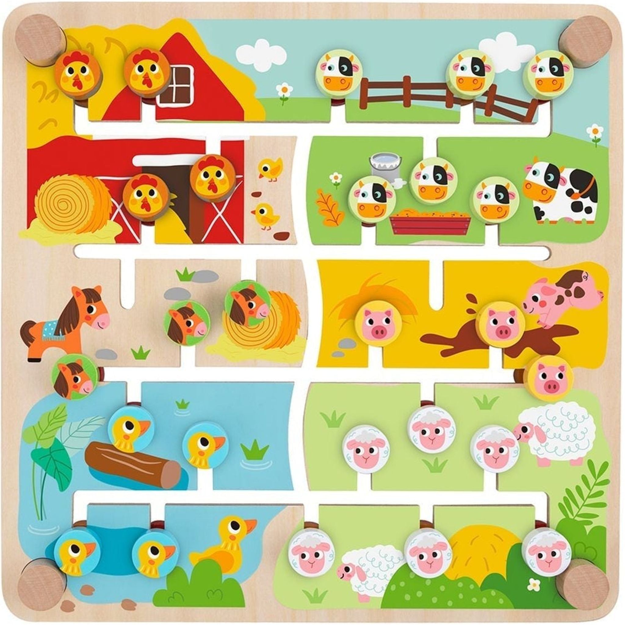 Alphabet & Farm Matching Maze Board - Toybox Tales