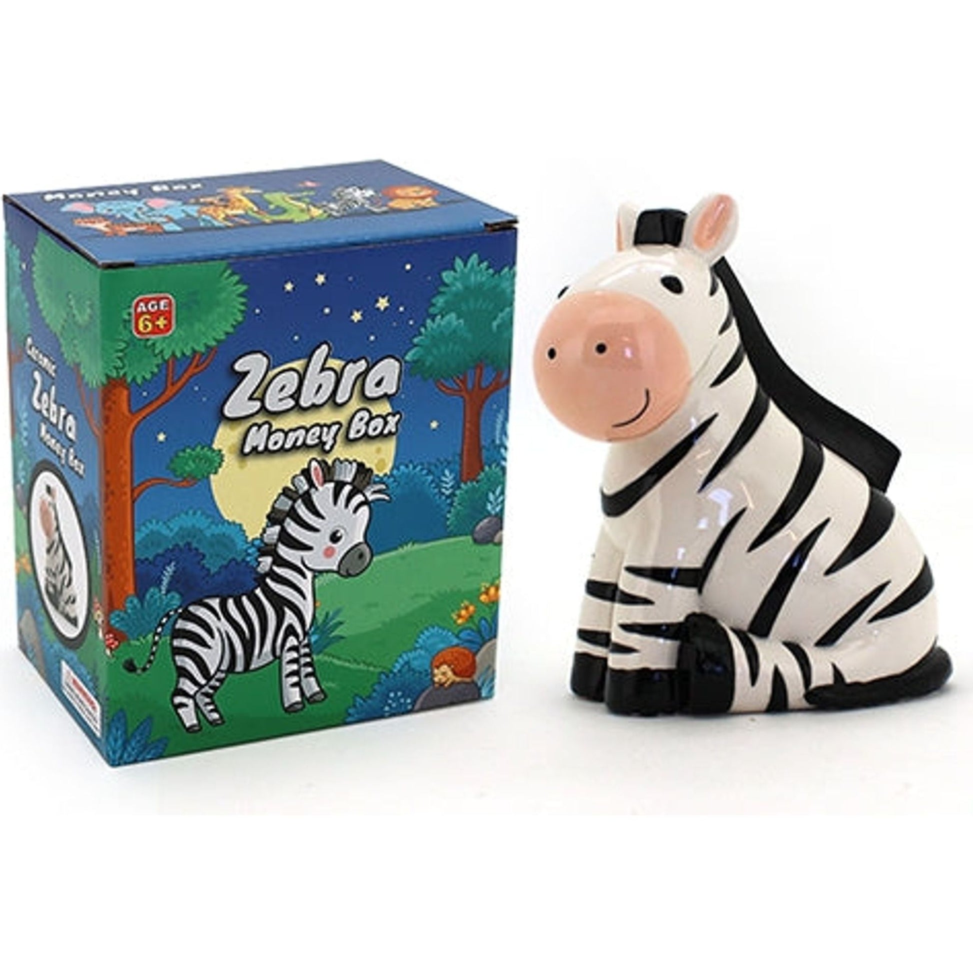 Ceramic Money Box - Zebra - Toybox Tales