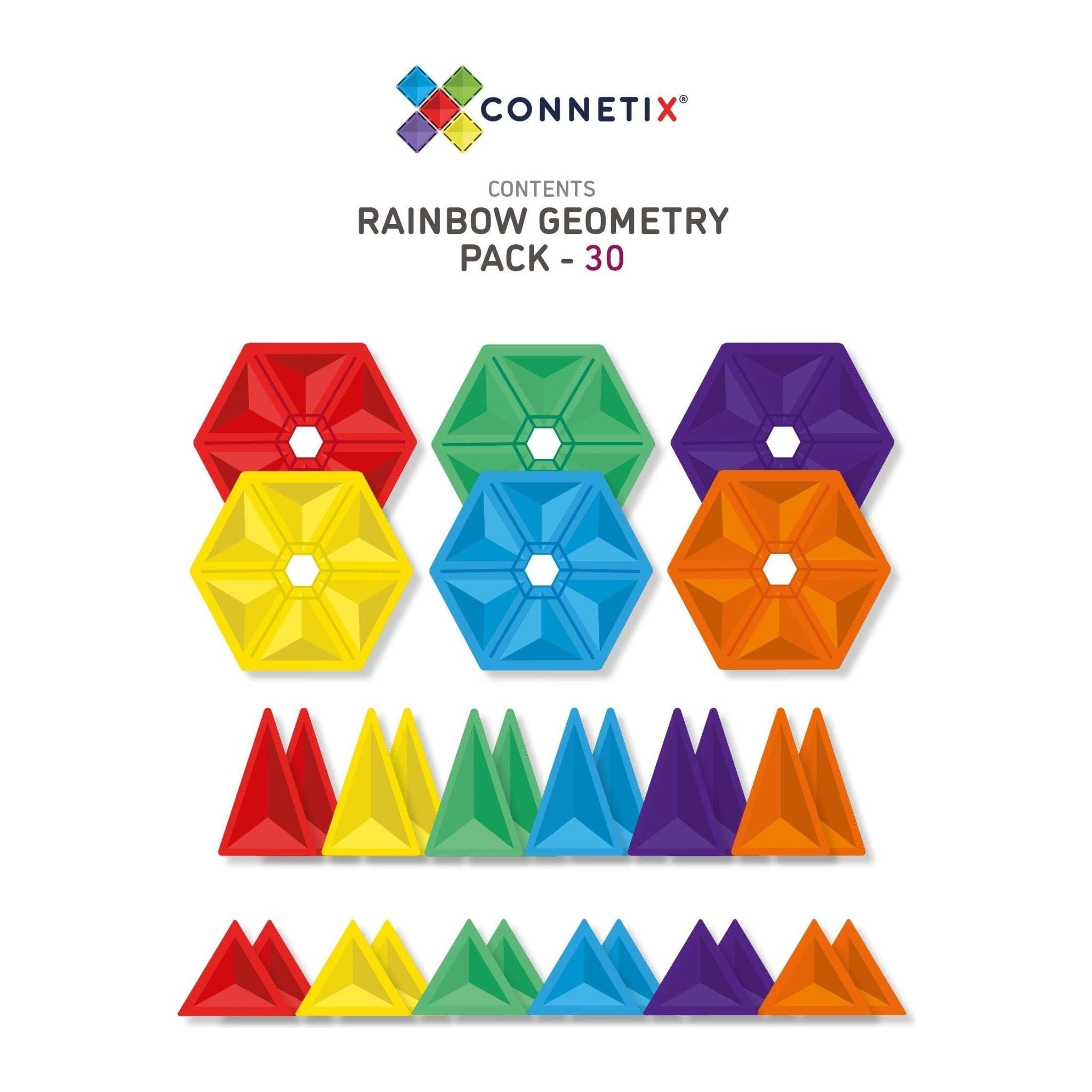 Connetix 30 Piece Geometry Rainbow - Toybox Tales