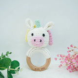 Crochet Ring Rattle - Isla Unicorn - Toybox Tales