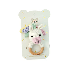 Crochet Ring Rattle - Isla Unicorn - Toybox Tales