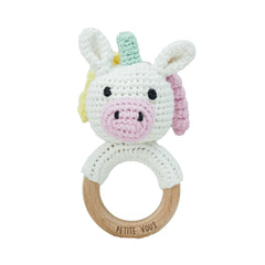 Crochet Ring Rattle - Isla Unicorn - Toybox Tales