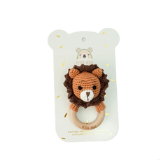 Crochet Ring Rattle - Roary Lion - Toybox Tales