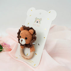 Crochet Ring Rattle - Roary Lion - Toybox Tales