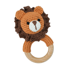 Crochet Ring Rattle - Roary Lion - Toybox Tales