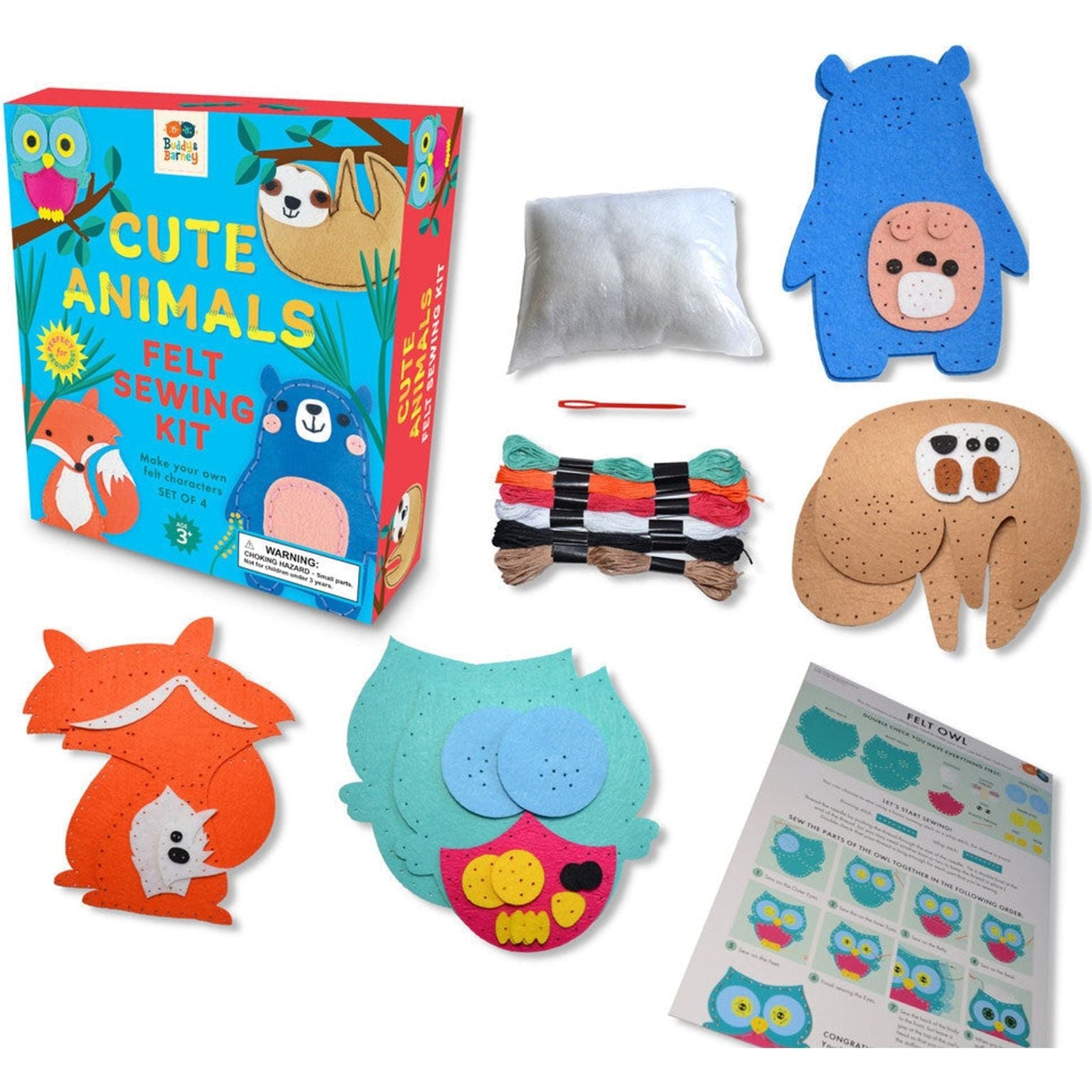 Cute Animals Felt Sewing Kit - Toybox Tales