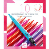 Felt Brush Colouring Pens - 10 pack - Pink Hues - Toybox Tales