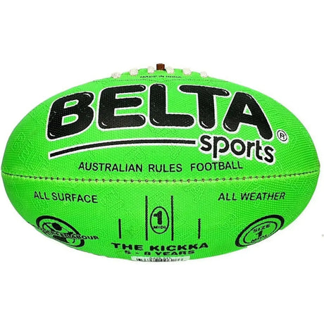 Footy Size 1 Fluro Green Rubber - Toybox Tales