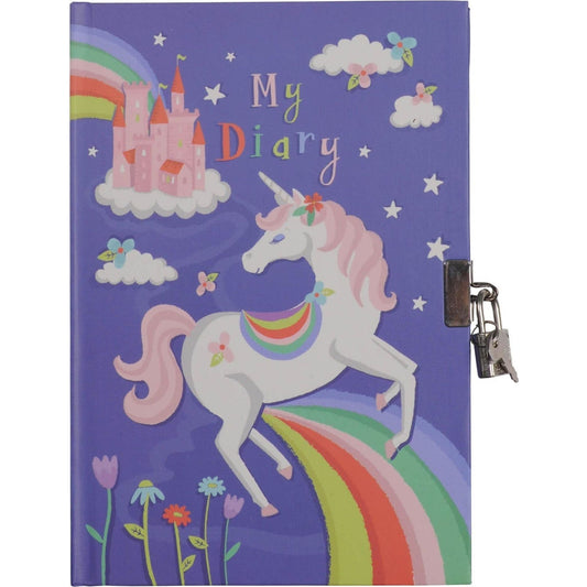 Lockable Diary - Unicorn Rainbows - Toybox Tales