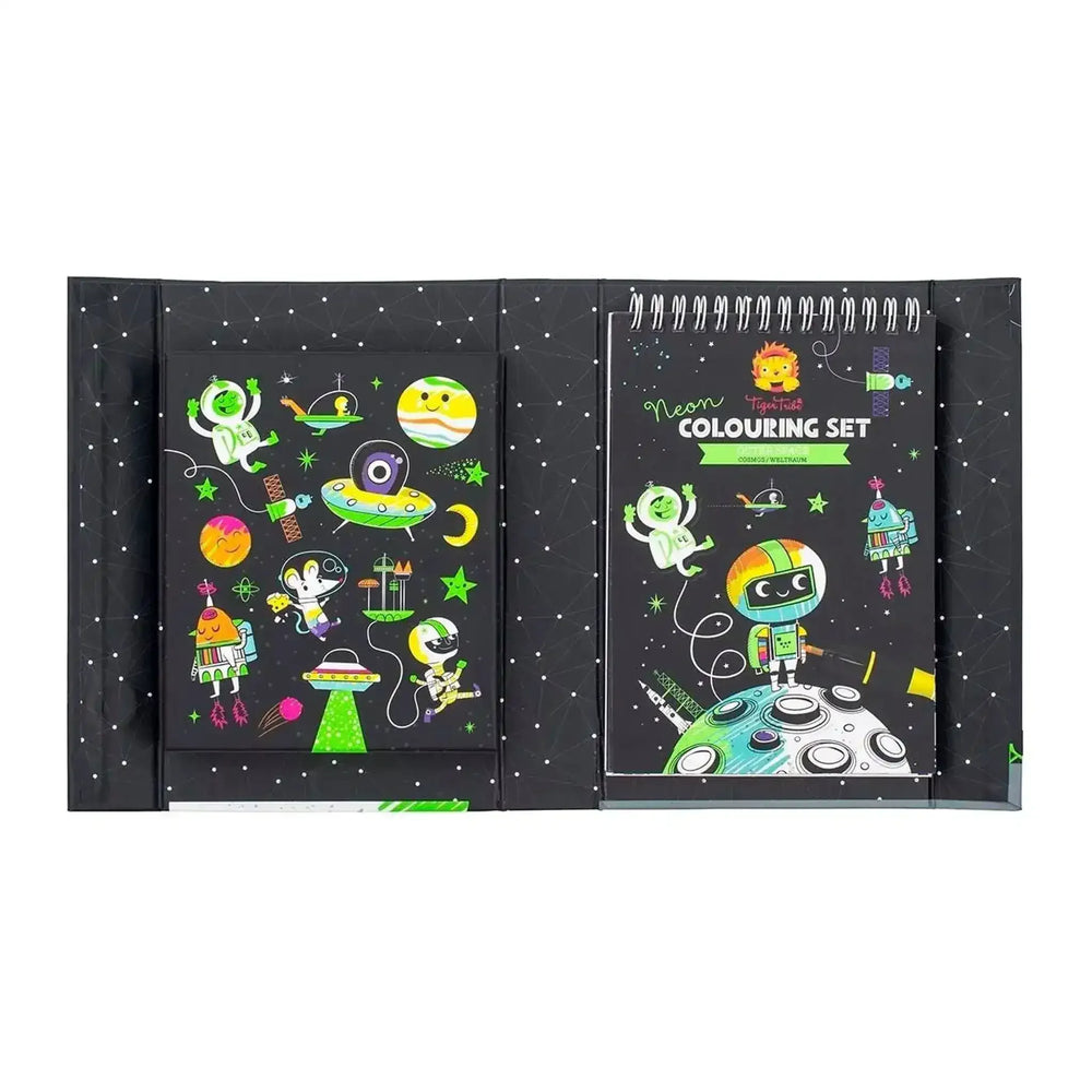Spacemaker Coloring Box Neon Colouring Set - Outer Space – Toybox Tales