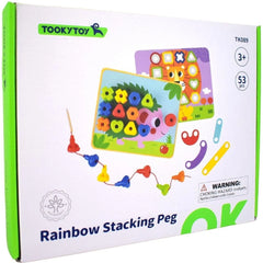 Rainbow Stacking Pegs - Toybox Tales