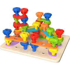 Rainbow Stacking Pegs - Toybox Tales