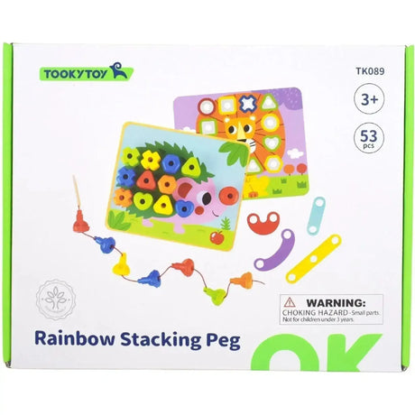 Rainbow Stacking Pegs - Toybox Tales