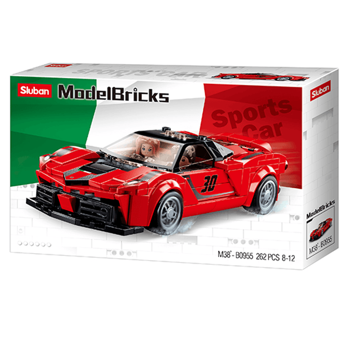 Sluban Italian Super Car (Red) 262pcs - Toybox Tales