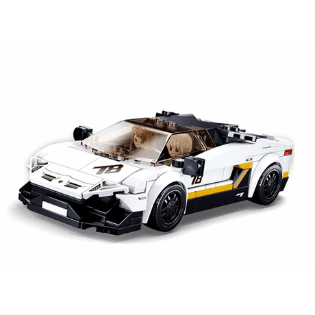 Sluban Italian Super Car (White) 276pcs - Toybox Tales