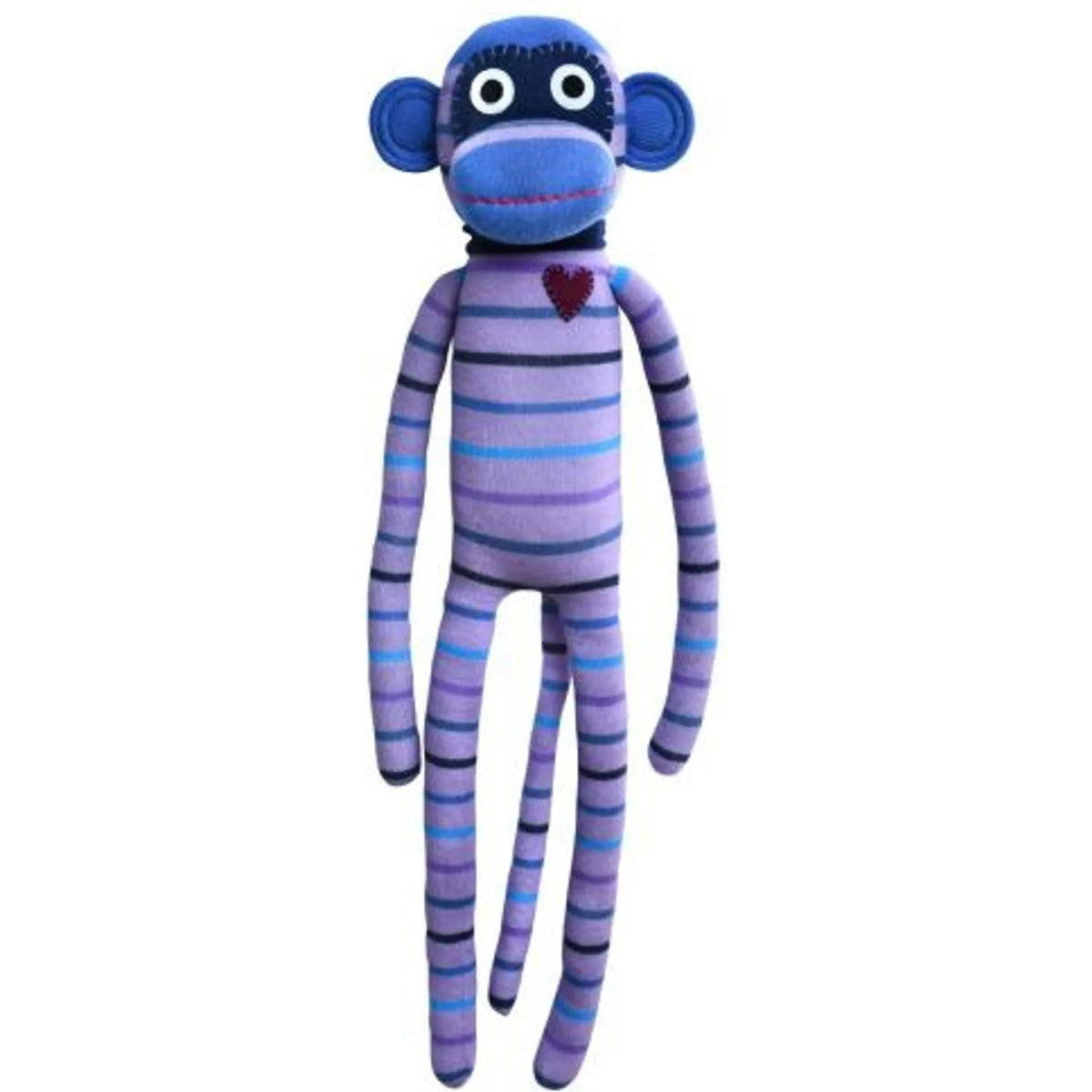 Sock Monkey - Stevie Purple and Blue Striped Monkey 70cm - Toybox Tales