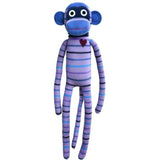 Sock Monkey - Stevie Purple and Blue Striped Monkey 70cm - Toybox Tales