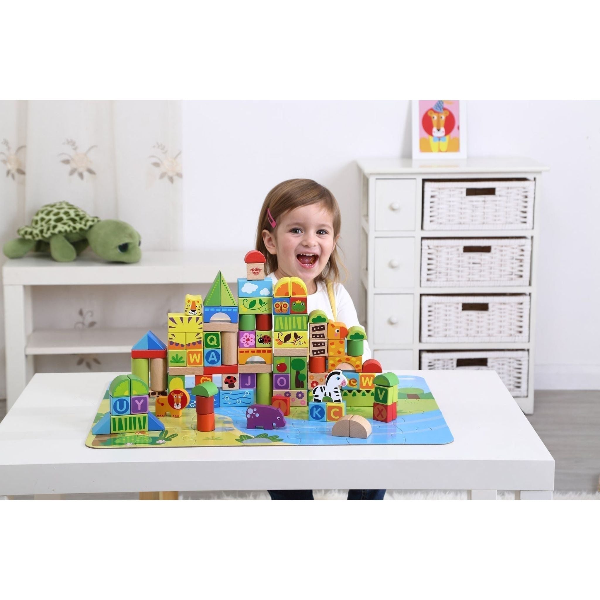 Tooky Toy - Jungle Blocks - 135 Pieces - Toybox Tales
