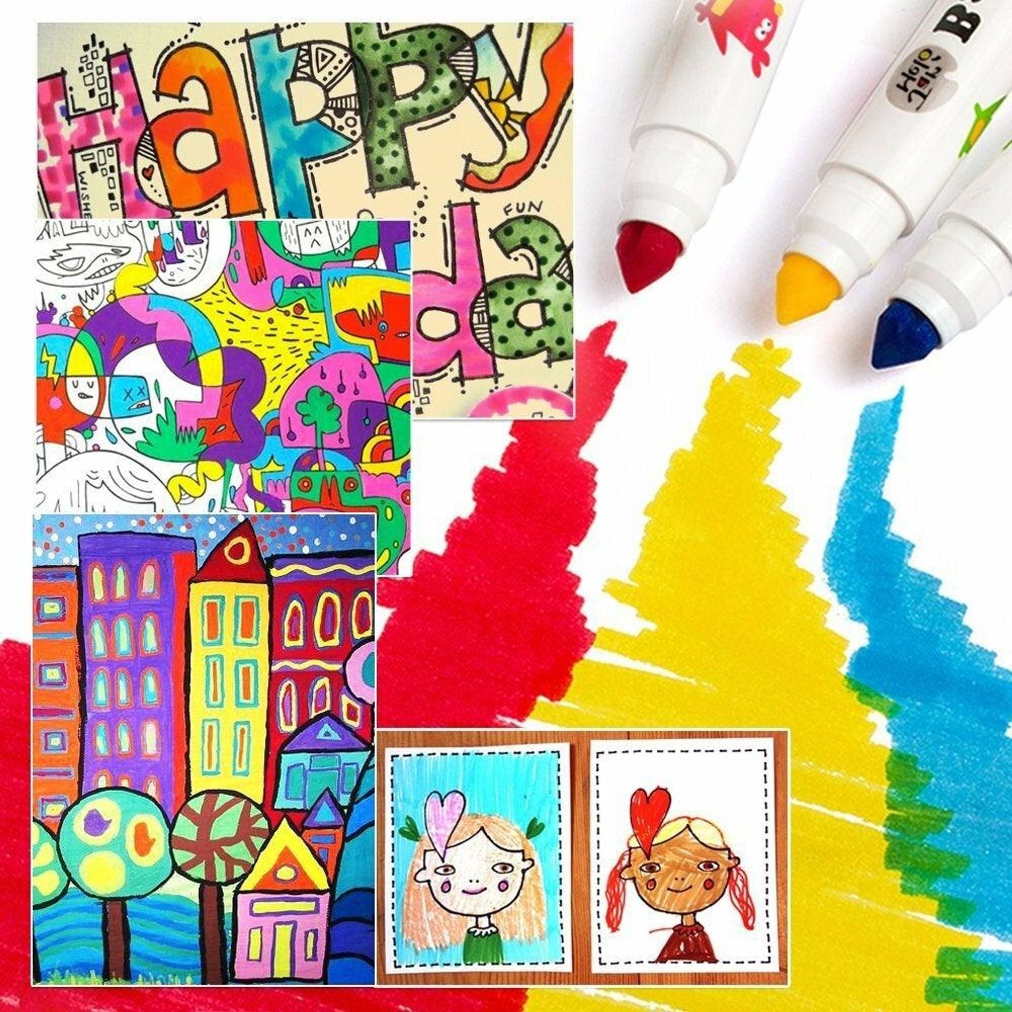 Washable Markers - Baby Roo - 12 Colours - Toybox Tales