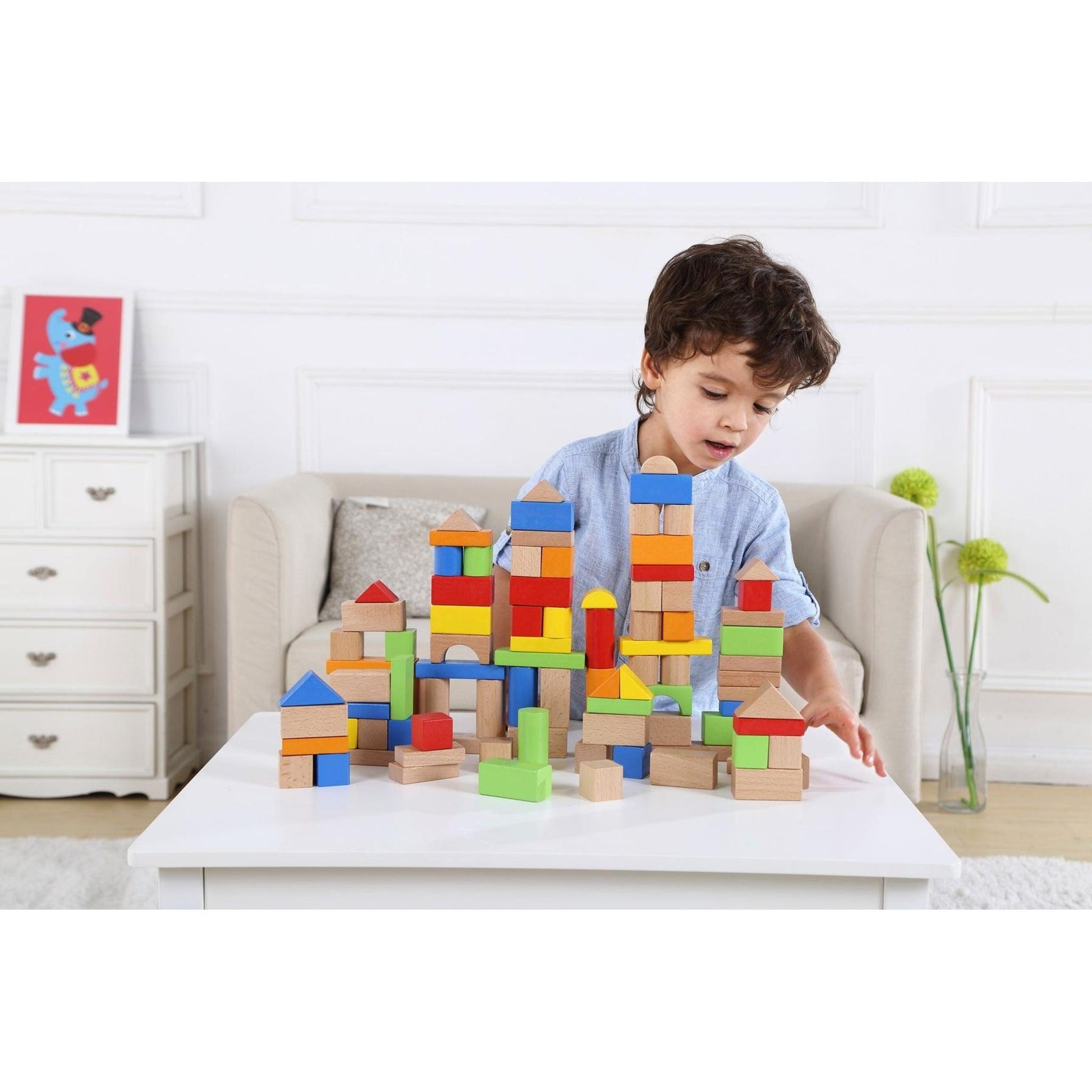 Wooden Blocks - 100 Pieces - Toybox Tales