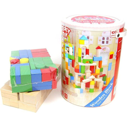 Wooden Blocks - 100 Pieces - Toybox Tales